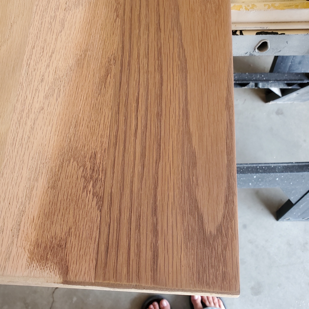oak dining table restain without stripping